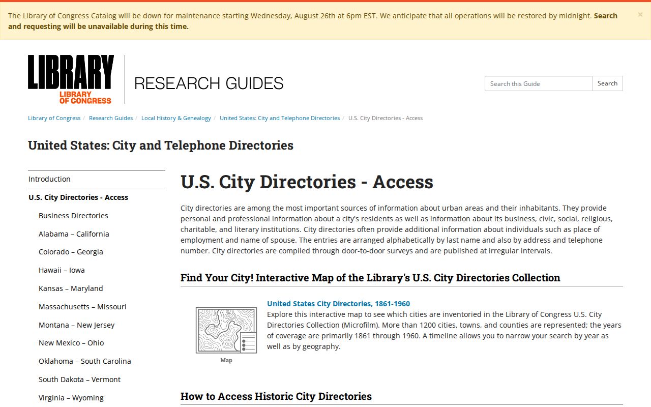 Hanover Park city directory Library of Congress method
